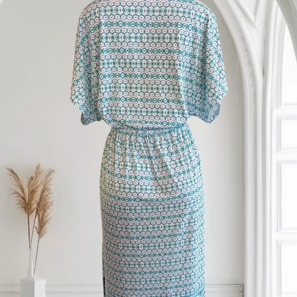 Cabana life Blue and White Patterned Midi Dress - Picture 3 of 10